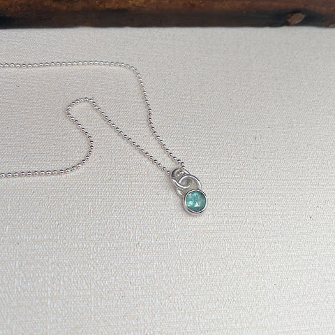 Dainty Kyanite Charm Necklace and Studs