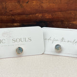Dainty Moss Agate Studs