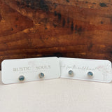 Dainty Moss Agate Studs