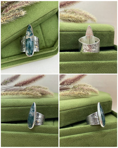 Moss Agate Goddess Rings