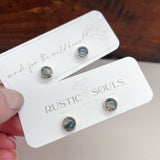 Dainty Moss Agate Studs