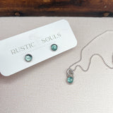 Dainty Kyanite Charm Necklace and Studs