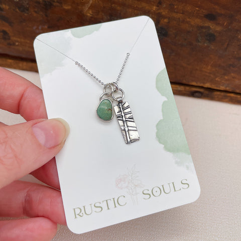 Fused Turquoise Charm Necklace