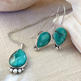 Dotted Turquoise Earrings & Necklace