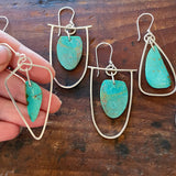 Geometric Turquoise Hoops