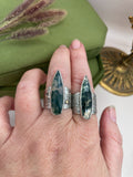 Moss Agate Goddess Rings