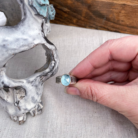Aquamarine Rough Ring