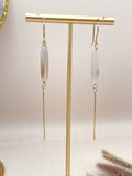 Gold Montana Agate Stick Earrings