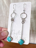 Hoop & Bar Turquoise Earrings