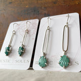 Paper Clip Turquoise Earrings