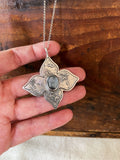 Dainty Blue Kyanite Floral Collar Necklace