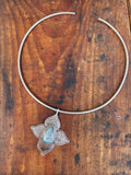 Blue Kyanite Floral Collar Necklace