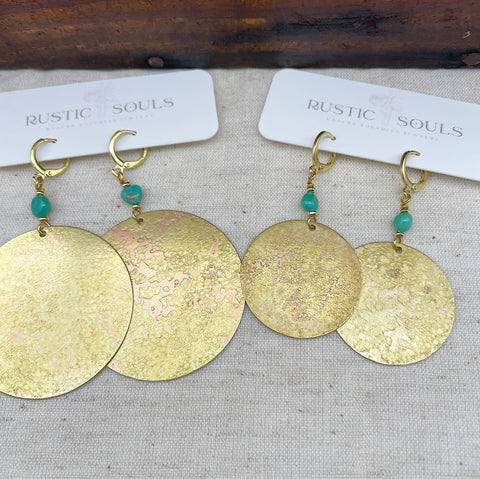 Recycled Patina Round Earrings