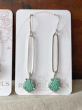 Paper Clip Turquoise Earrings