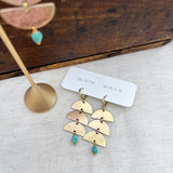 Recycled Patina Half Moon Earrings