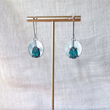 Carved Turquoise Dot Earrings