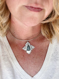 Blue Kyanite Floral Collar Necklace