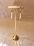 Gold Montana Agate Stick Earrings