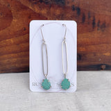 Paper Clip Turquoise Earrings