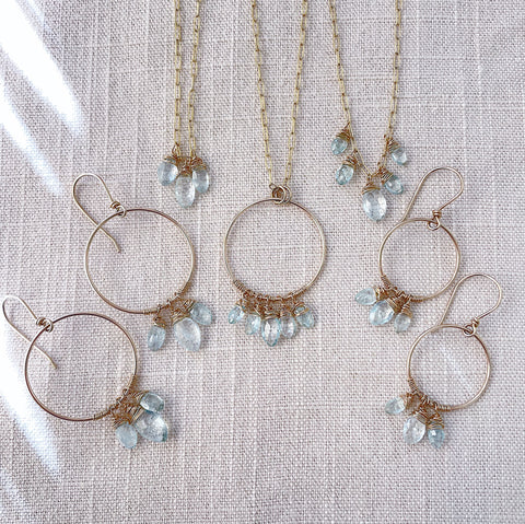 Aquamarine Necklace & Earrings