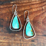 Geometric Turquoise Hoops