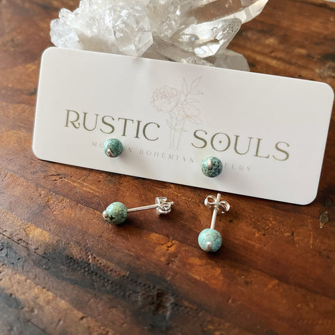 Turquoise Ball Stud Earrings