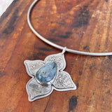 Blue Kyanite Floral Collar Necklace