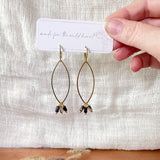 Black Agate Marquee Earrings