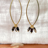 Black Agate Marquee Earrings
