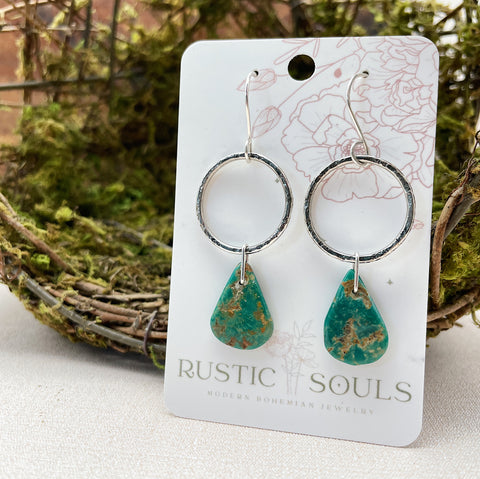 Kingman Turquoise Hoop Earrings