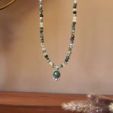 Moss Agate Beaded Necklace