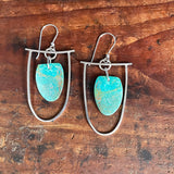 Geometric Turquoise Hoops