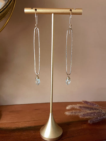 Gold Aquamarine Earrings