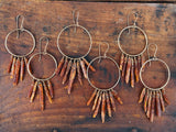 Orange Kyanite Hoop Earrings