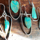 Geometric Turquoise Hoops