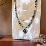 Moss Agate Beaded Necklace