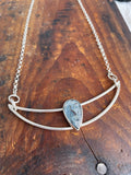 Blue Kyanite Crescent Collar Pendant