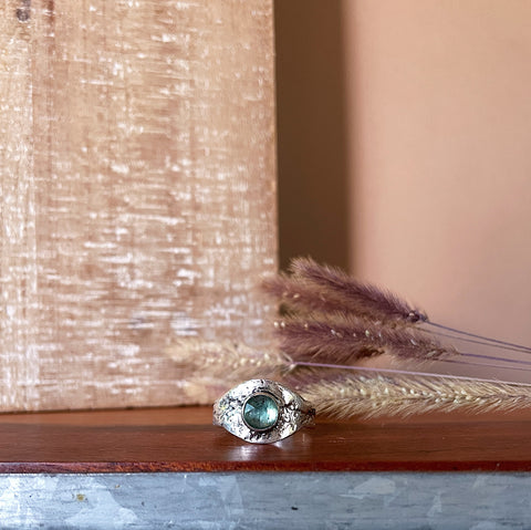 Kyanite Evil Eye Ring