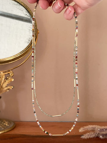 Gold Bar Beaded Necklaces
