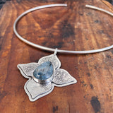 Blue Kyanite Floral Collar Necklace
