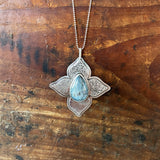 Blue Kyanite Floral Collar Necklace