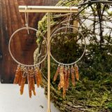 Orange Kyanite Gold Hoop Earrings