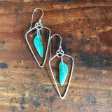 Geometric Turquoise Hoops