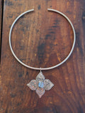 Dainty Blue Kyanite Floral Collar Necklace
