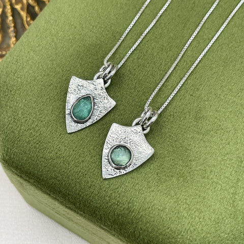 Shield Kyanite Pendants