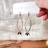 Black Agate Marquee Earrings