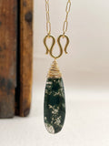 Moss Agate Snake Necklace