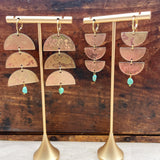Recycled Patina Half Moon Earrings