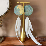 Recycled Patina Feather Earrings