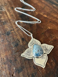 Blue Kyanite Floral Collar Necklace